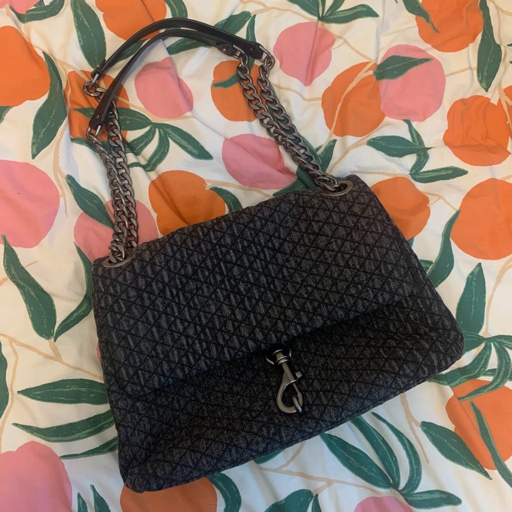 Rebecca Minkoff Denim Edie Maxi in Quilted Black Denim